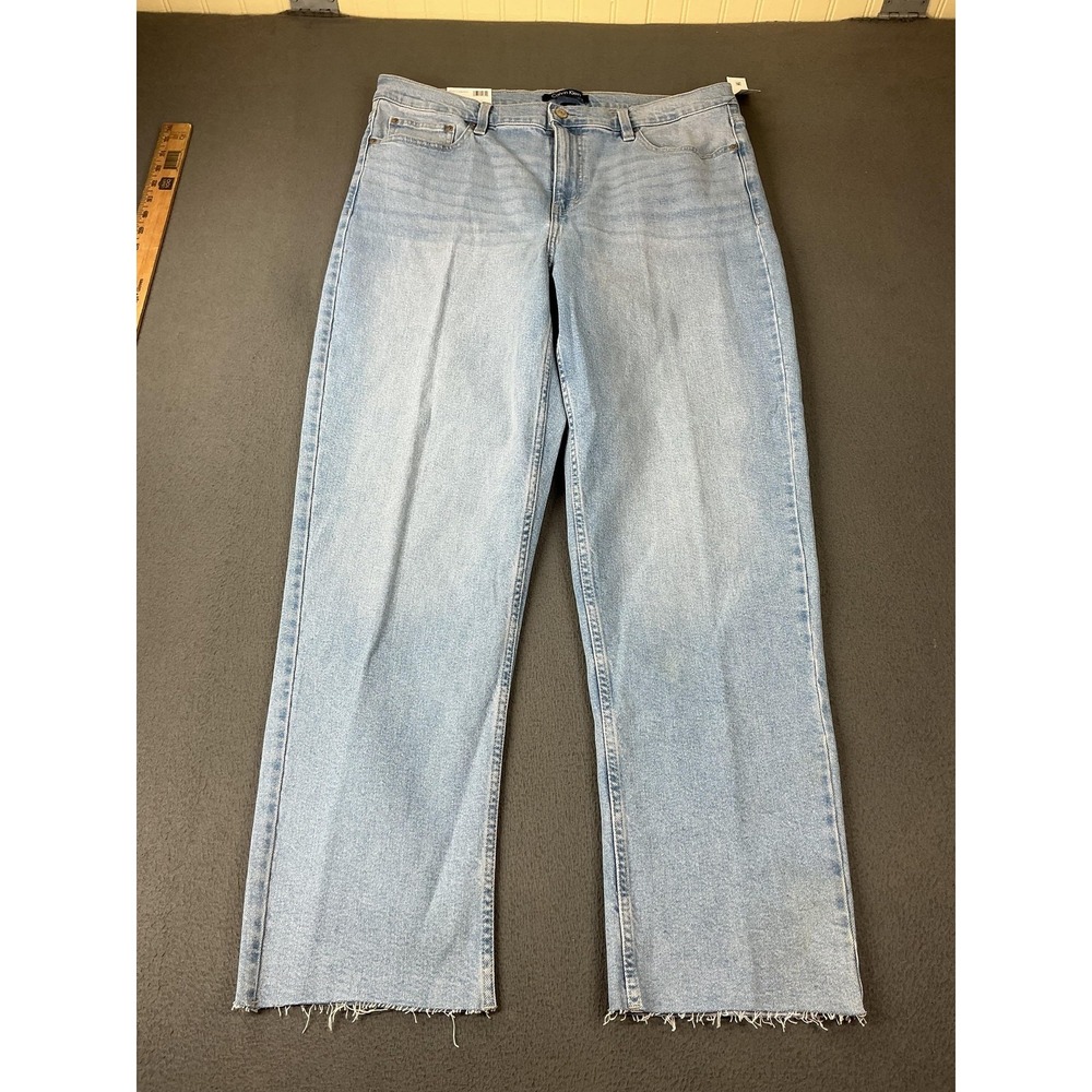 Calvin Klein Jeans Womens 16 Blue Light Wash High Rise Vintage Straight